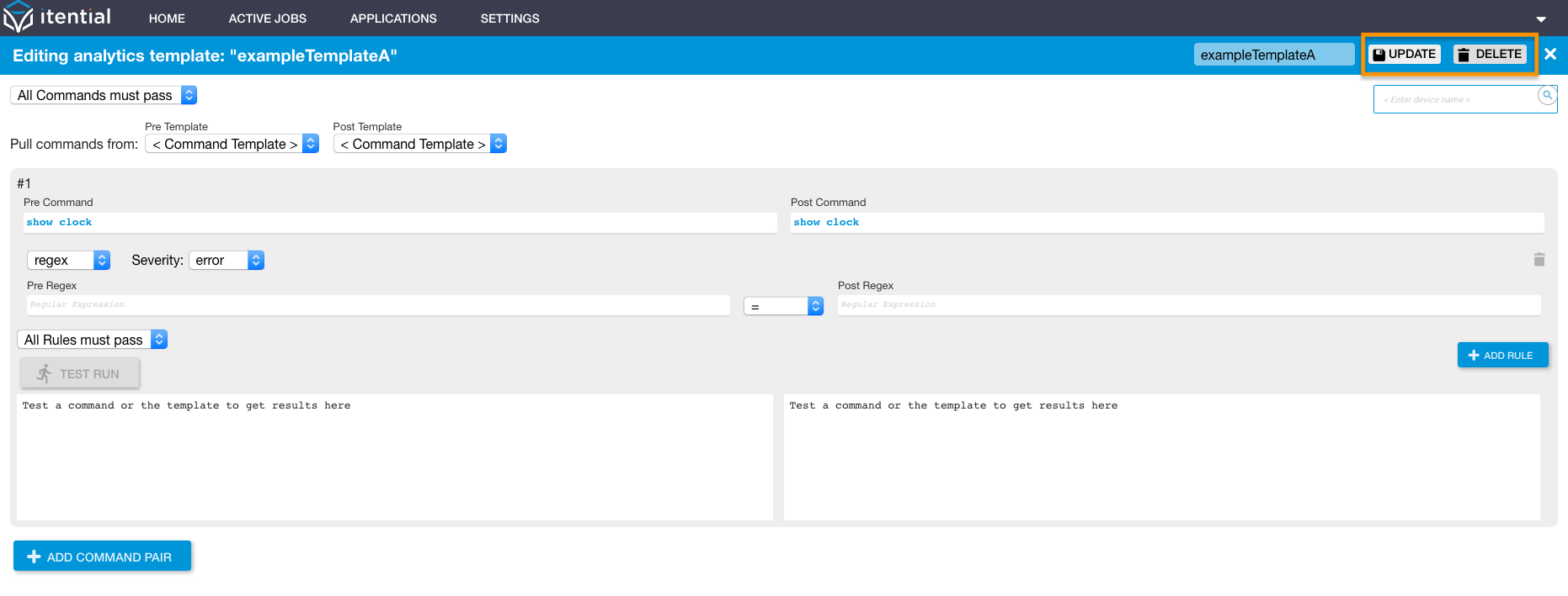 Remove or Update Analytics Template