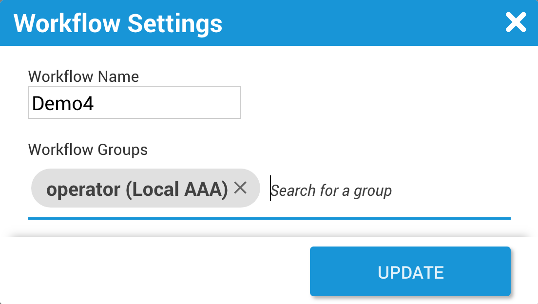 Workflow Settings Dialog