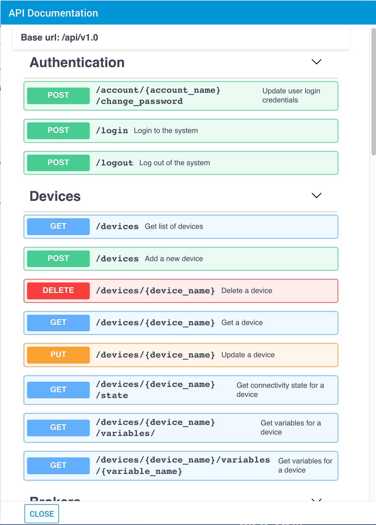 API Doc Screen