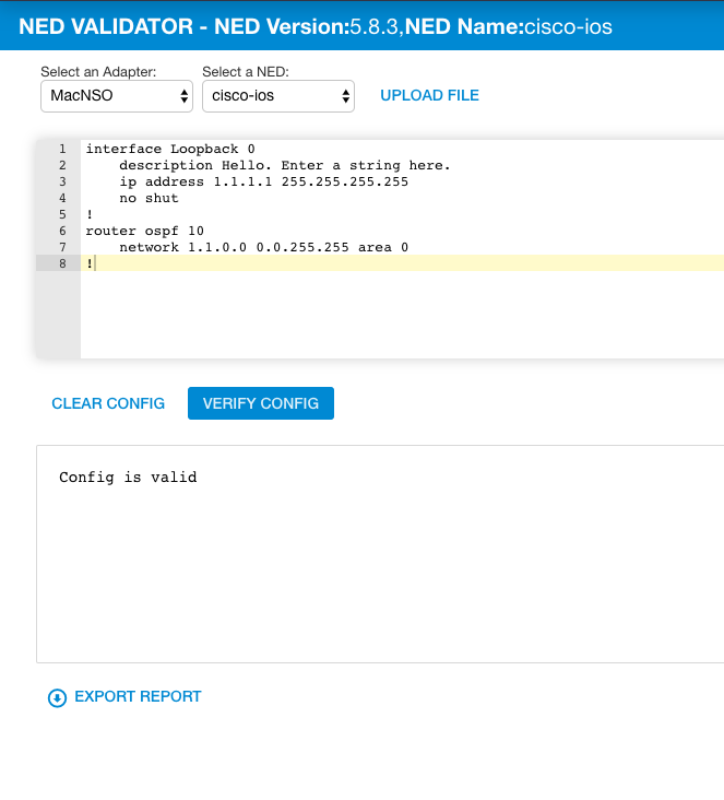 Valid Configuration Result
