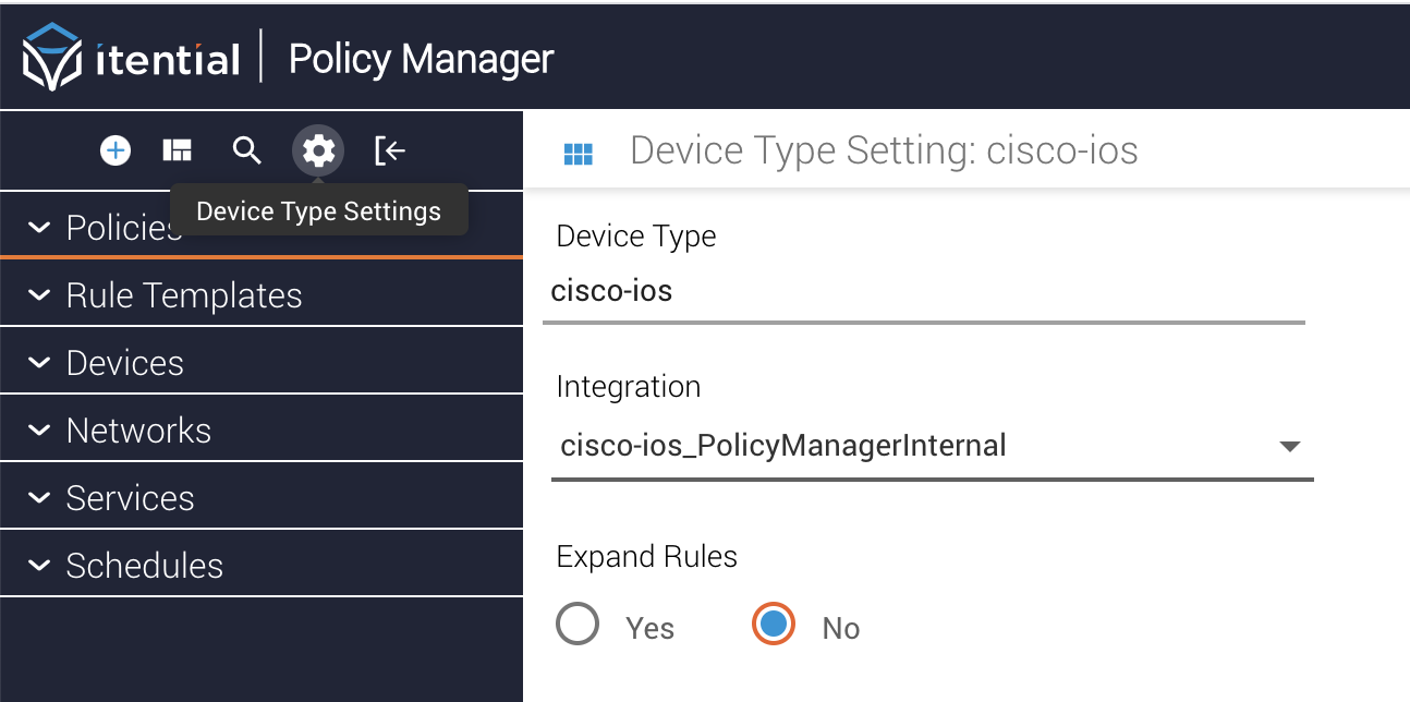 Device Type Settings