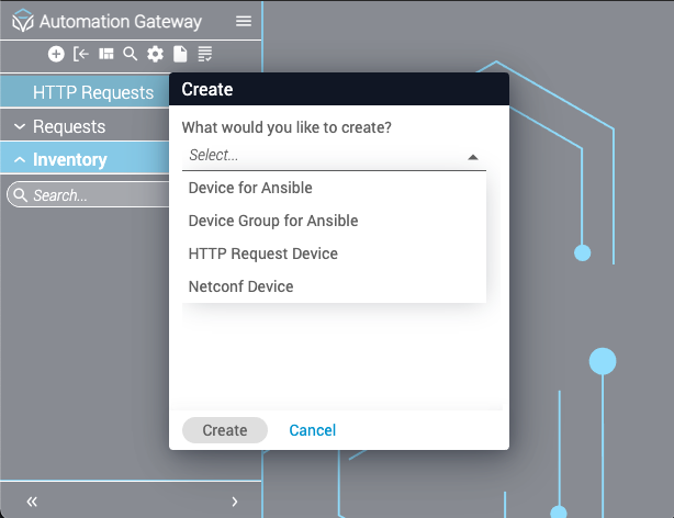 HTTP Requests Create Inventory Device