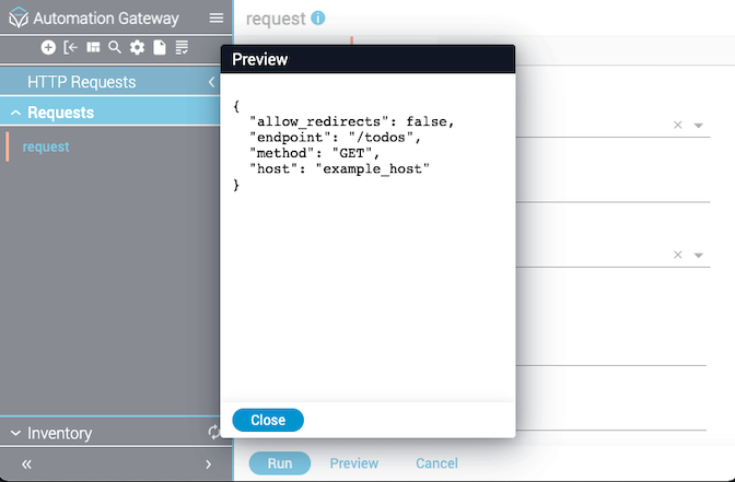 HTTP Request Execution Example Preview