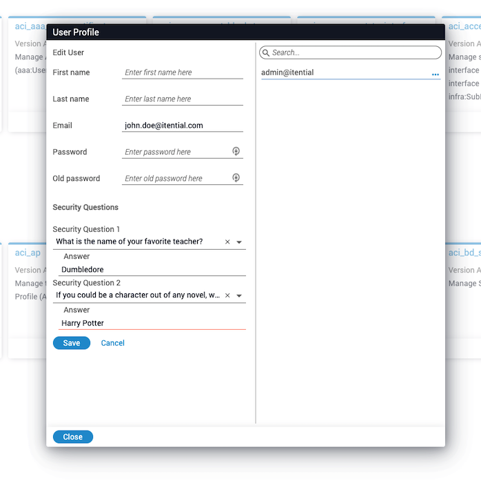 Update Security Questions