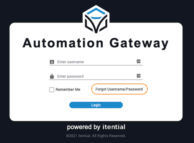 Forgot Username/Password Link