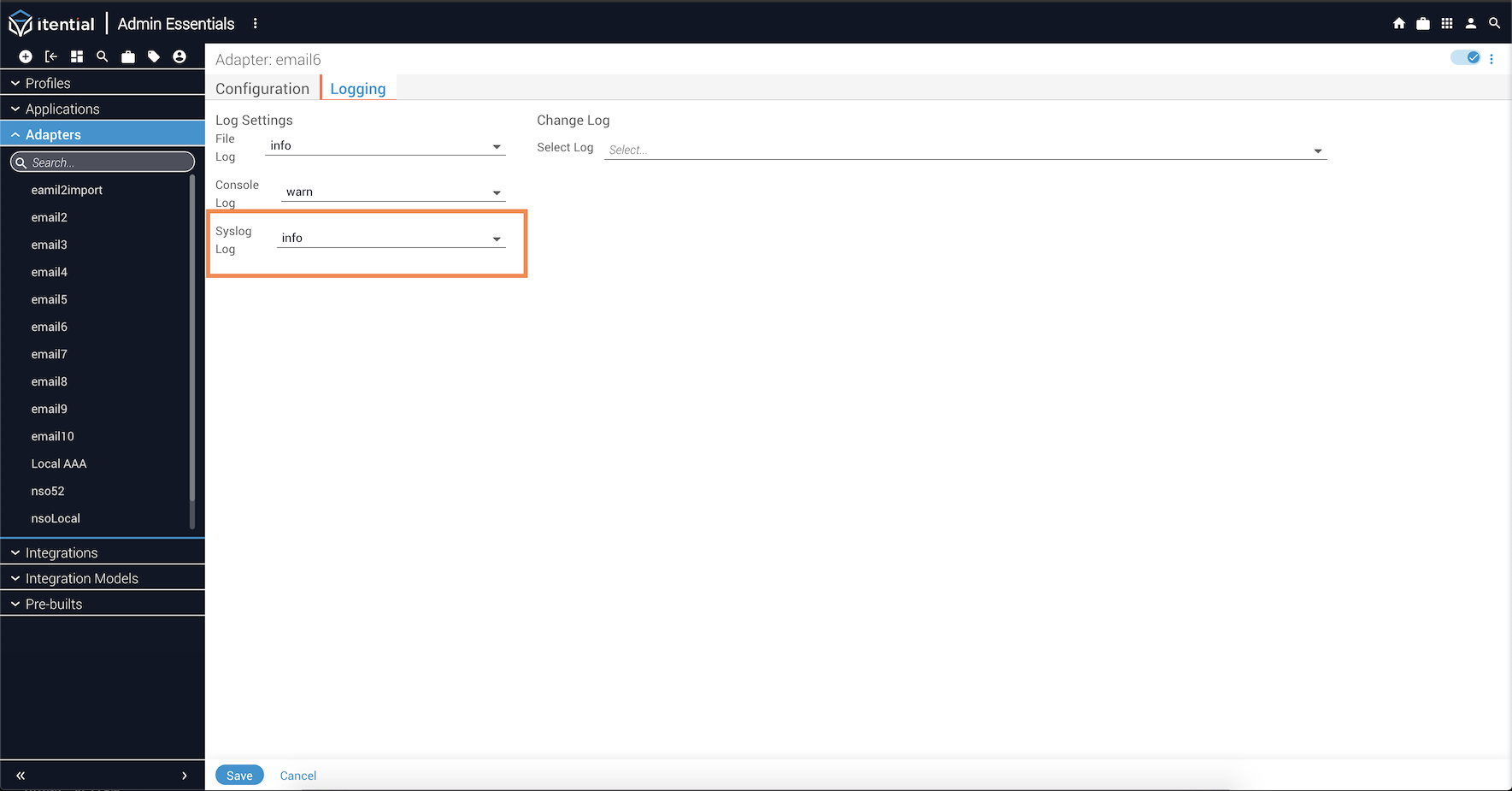 Logging Tab