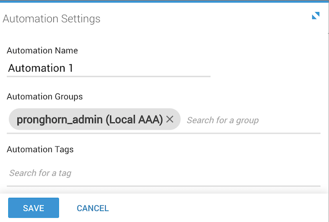 Automation Settings Dialog