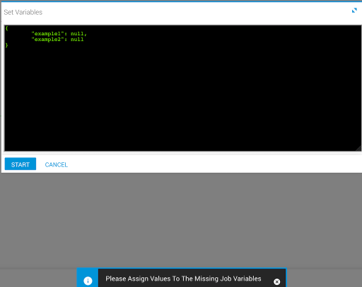 Set Variables Dialog