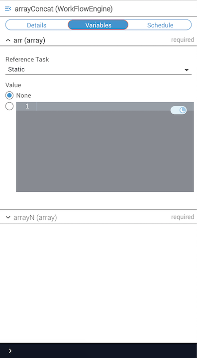 Variables tab
