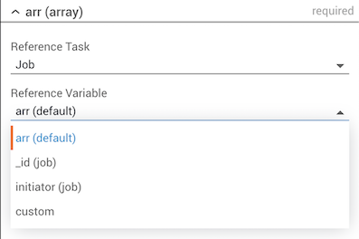 Job variable select