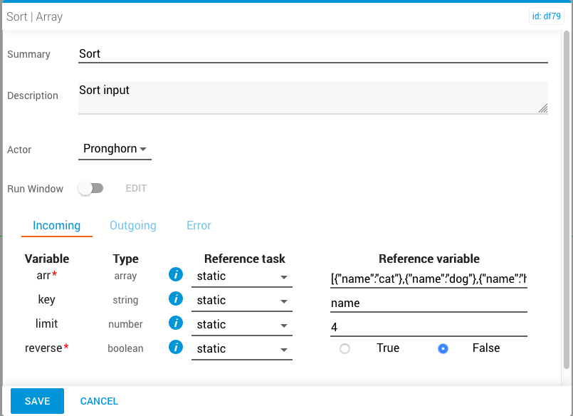 sort - job variables