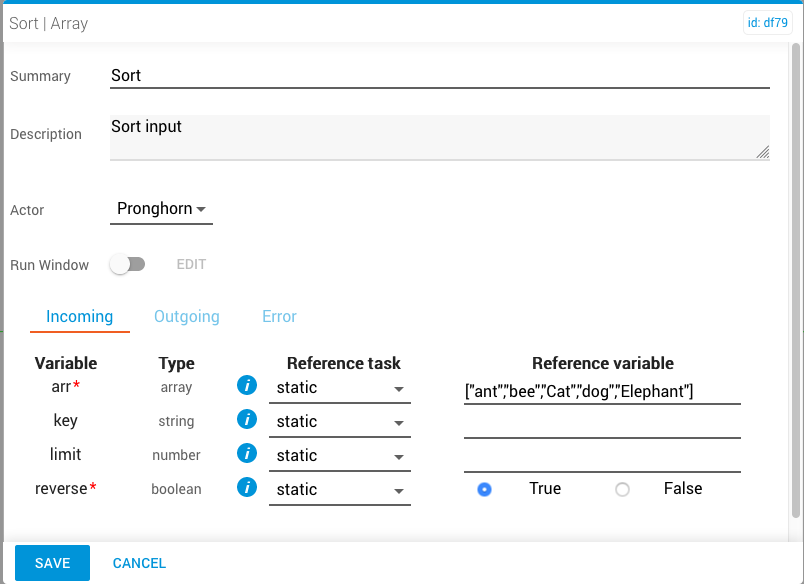 sort - job variables