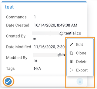 Template Menu Options