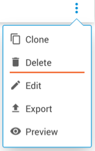 Card Menu Delete