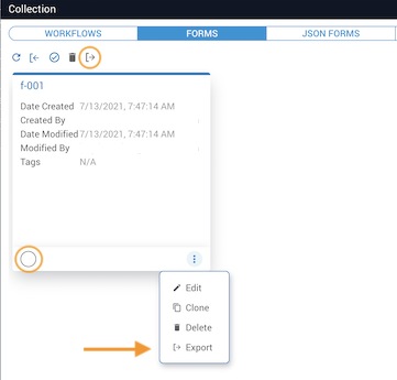 Export Form Collection