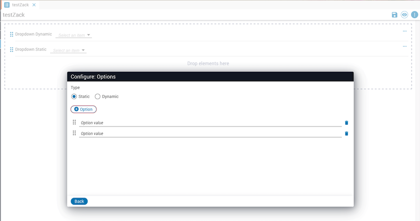 Editor Static Dropdown Options