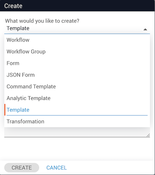 Select template type