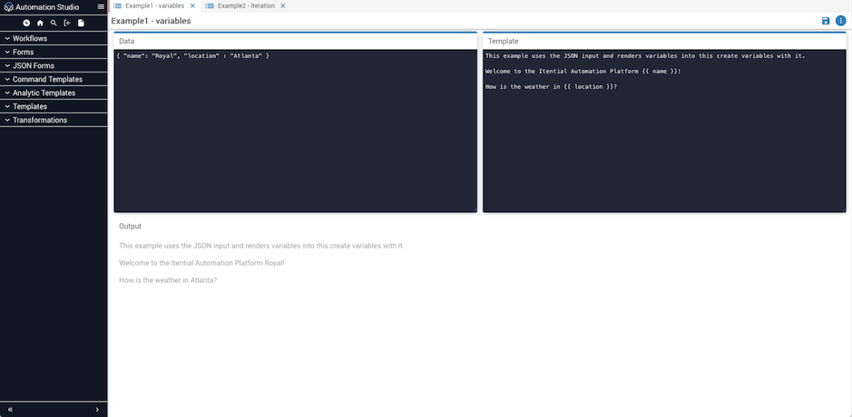 Jinja2 Variables Template