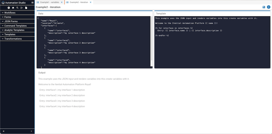Jinja2 Iteration Template