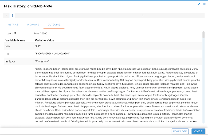 Child Job Dialog