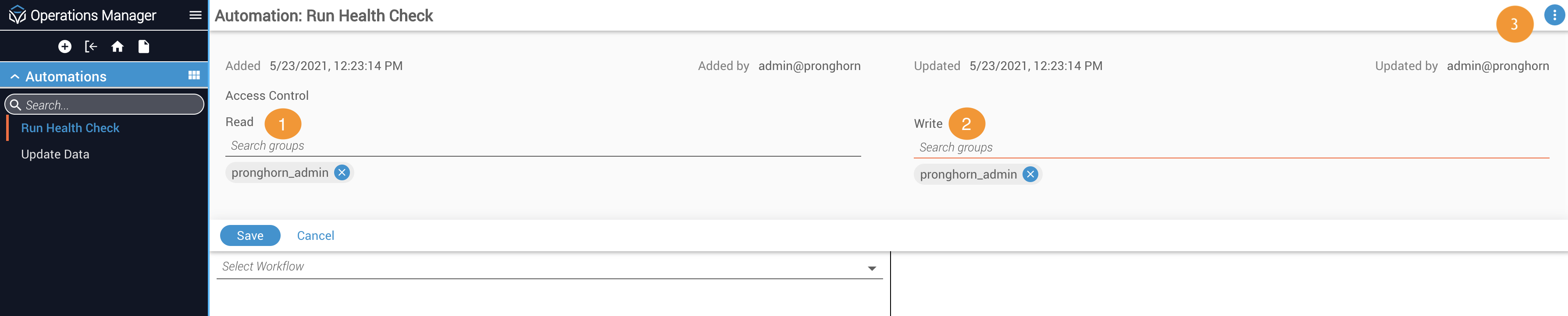 Single Automation Detail Actions