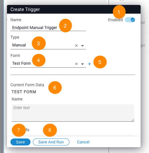 Create Trigger Modal