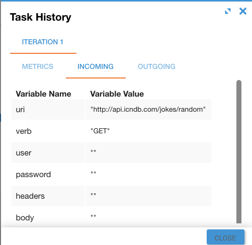 Task History Incoming