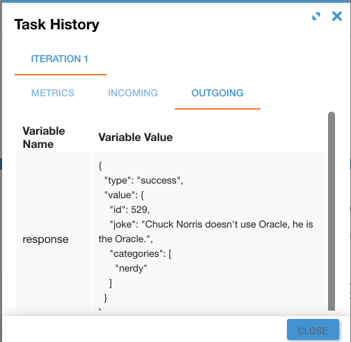 Task History Outgoing